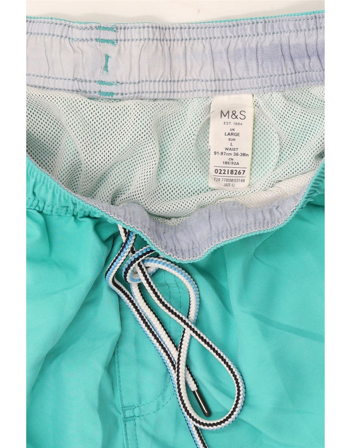 Shorts de natação masculino Marks & Spencer grande algodão turquesa