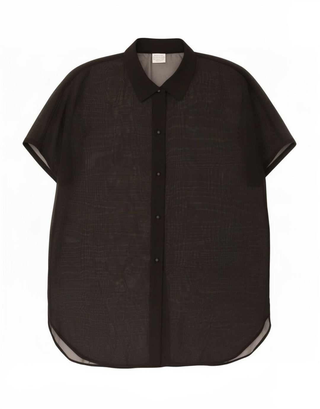 Benetton blusa feminina oversized transparente Reino Unido 14 médio preto