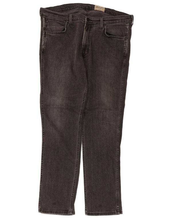 Wrangler Mens Slim Jeans W38 L32 Cinza Algodão