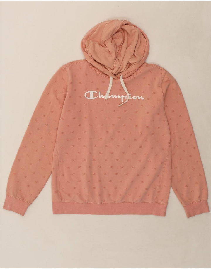 CHAMPION Womens Graphic Hoodie Jumper UK 18 XL Beige Cotton Vintage Champion and Second-Hand Champion from Messina Hembry 