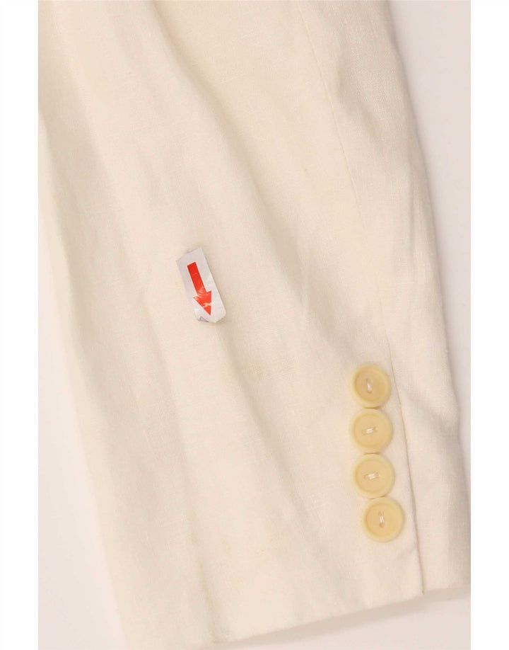 Jaqueta blazer feminina de 3 botões Max & Co. Reino Unido 8 linho branco pequeno