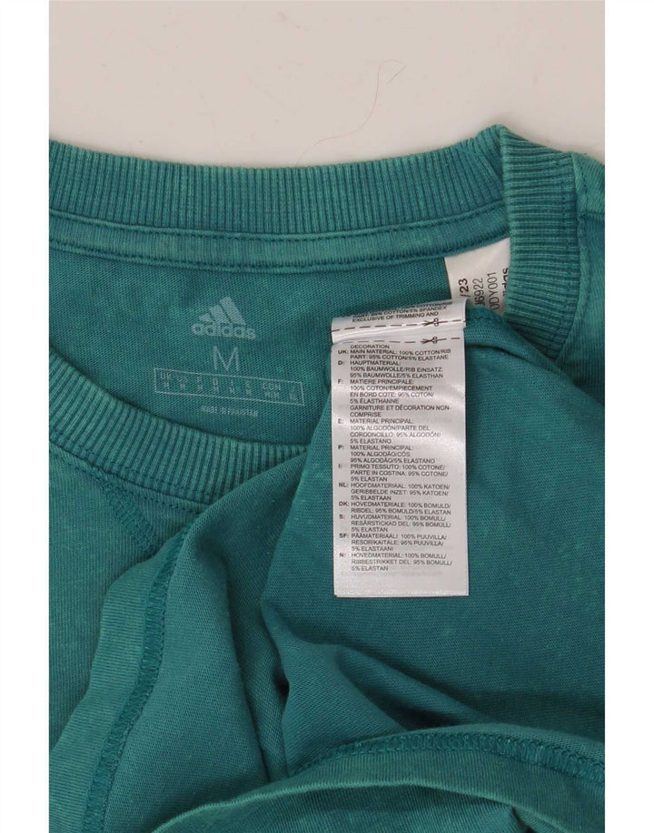 Adidas Mens Camiseta Top Médio Algodão Azul