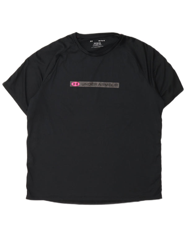 Camiseta gráfica masculina Under Armour grande poliéster preto