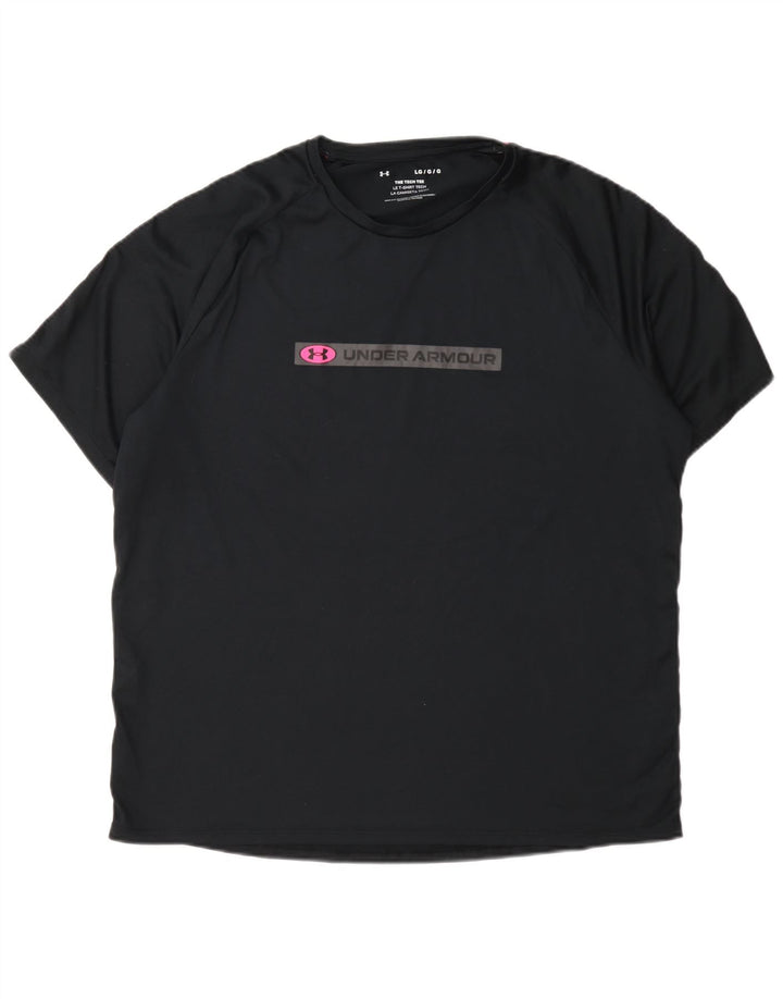Camiseta gráfica masculina Under Armour grande poliéster preto