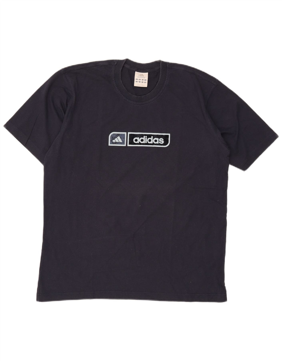 Adidas Mens Graphic T-Shirt Top Grande Algodão Azul Marinho