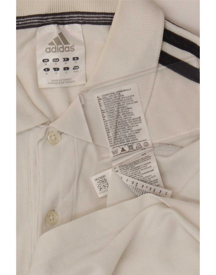 Adidas Mens Polo Camisa Médio Algodão Branco