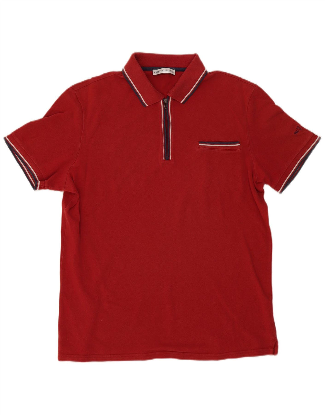 Camisa polo masculina Trussardi 2XL listrada vermelha