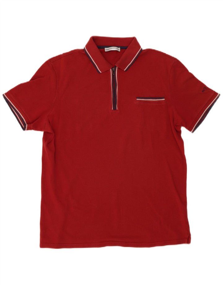 Camisa polo masculina Trussardi 2XL listrada vermelha