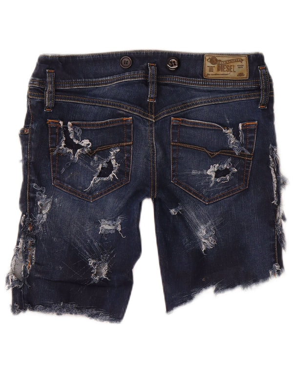 Shorts jeans feminino diesel Matic Skinny Slim W28 algodão azul marinho médio