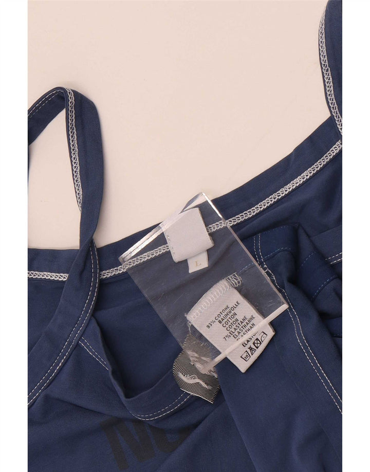 North Sails Womens Graphic Cami Top Reino Unido 14 Grande Algodão Azul Marinho