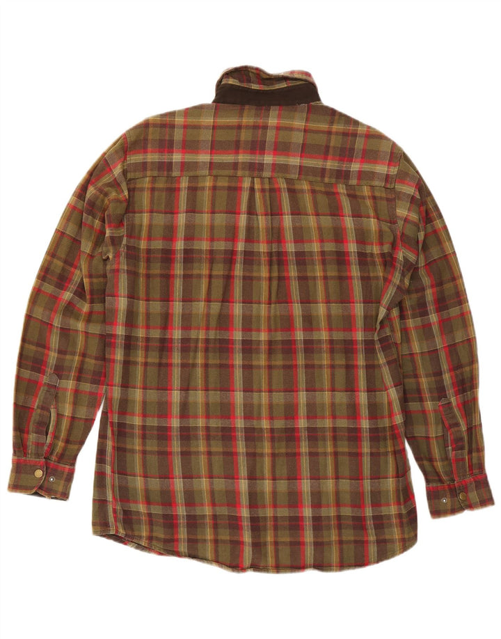 Camisa masculina de flanela Univers grande algodão xadrez cáqui