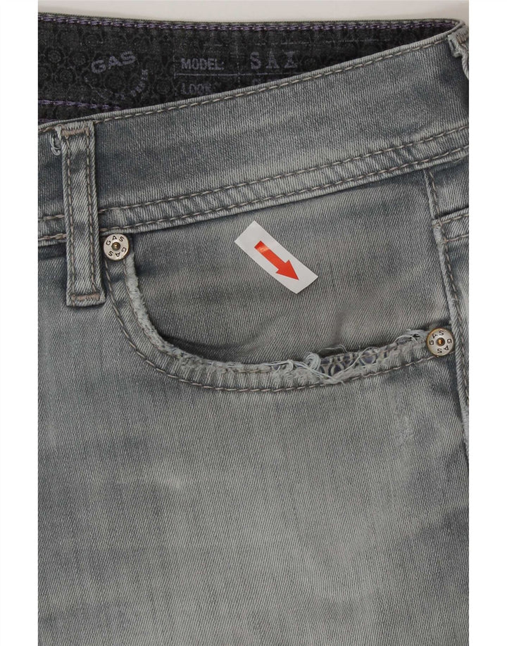 Gas Womens Slim Jeans W32 L29 Cinza Algodão