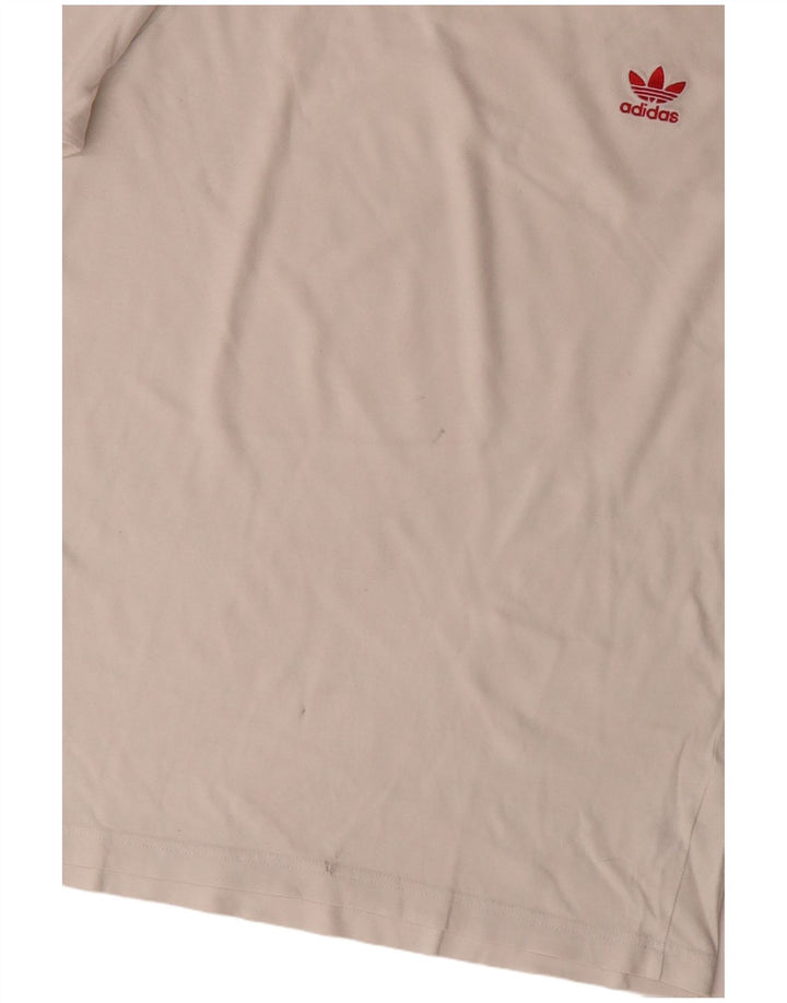 Adidas Mens Camiseta Top Grande Off White Algodão