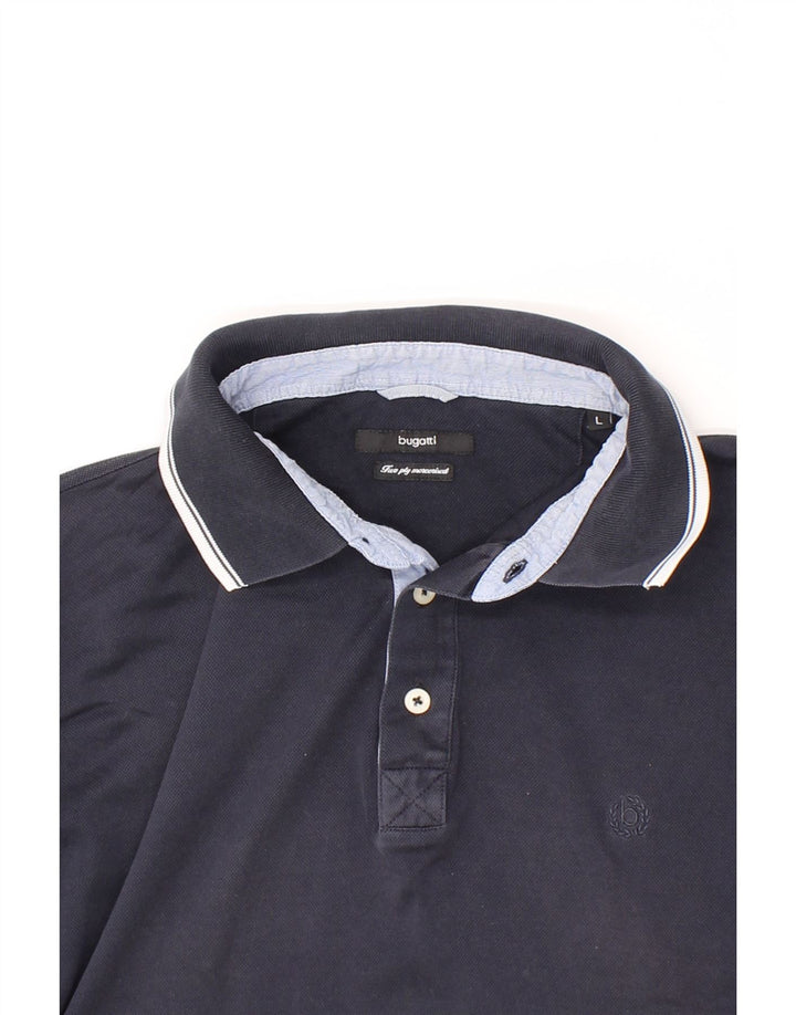 BUGATTI Mens Polo Shirt Large Navy Blue Cotton Vintage Bugatti and Second-Hand Bugatti from Messina Hembry 