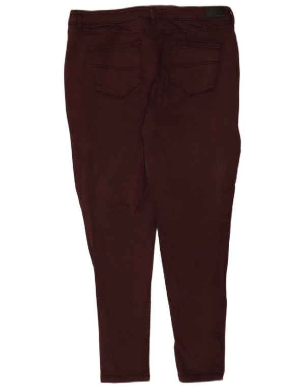 Calça jeans feminina de cintura alta Fat Face UK 16 grande W34 L27 algodão borgonha