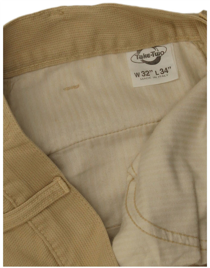 Calça cargo masculina reta Take Two W32 L31 algodão bege