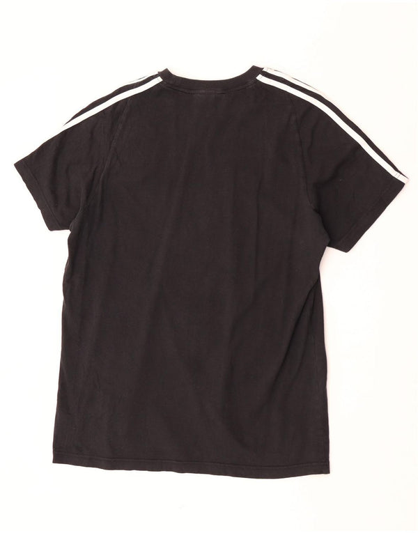 Adidas Mens Camiseta Top Grande Algodão Preto