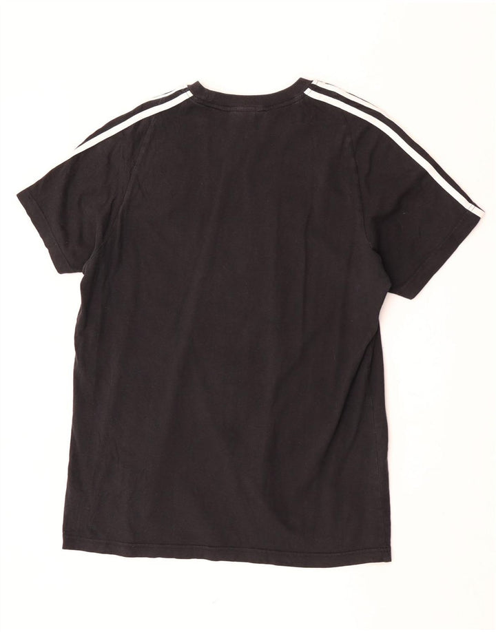 Adidas Mens Camiseta Top Grande Algodão Preto