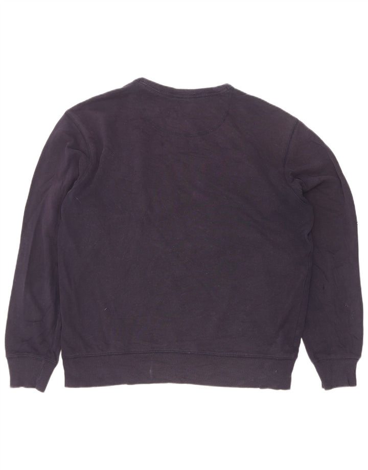 Suéter masculino Marks & Spencer de ajuste regular, grande algodão azul marinho