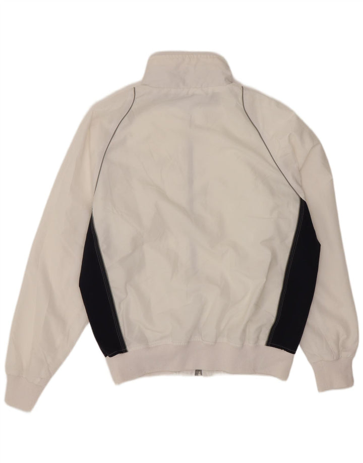 Jaqueta masculina Champion de moletom de poliéster colorblock branco médio