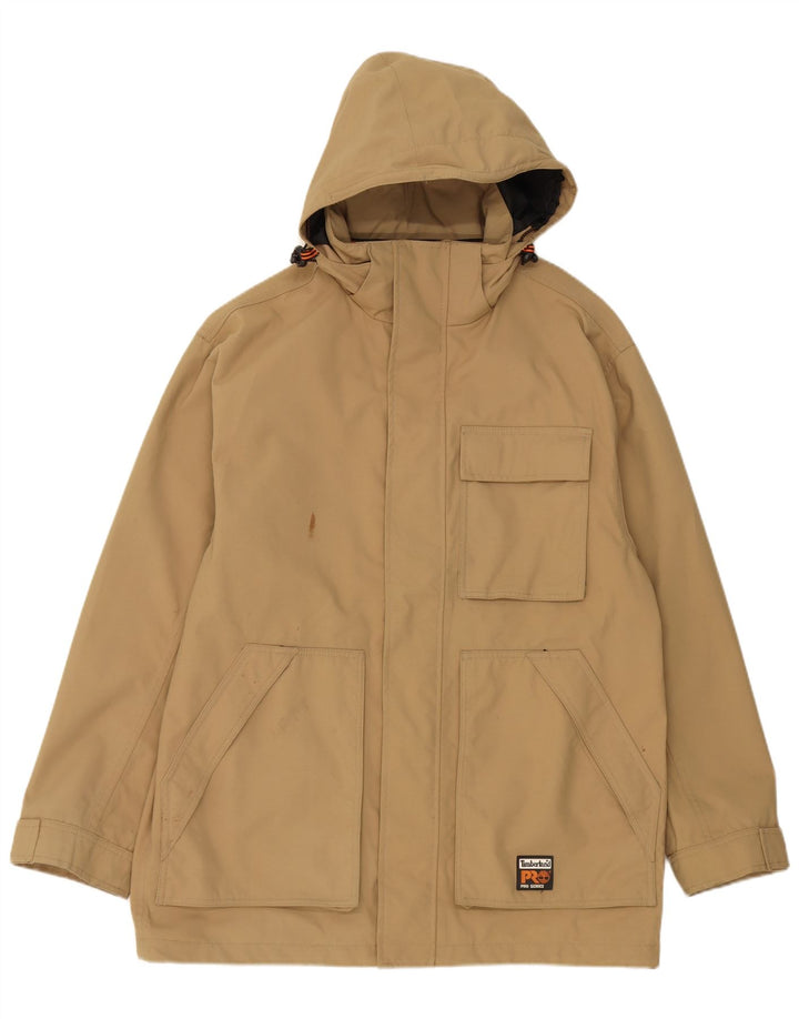 Jaqueta utilitária masculina Timberland com capuz UK 38 Nylon bege médio