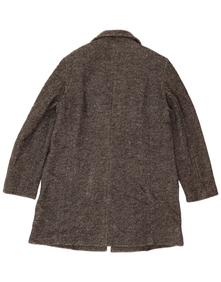Jaqueta blazer feminina Massimo Dutti com 1 botão Reino Unido 14 espinha de peixe cinza médio