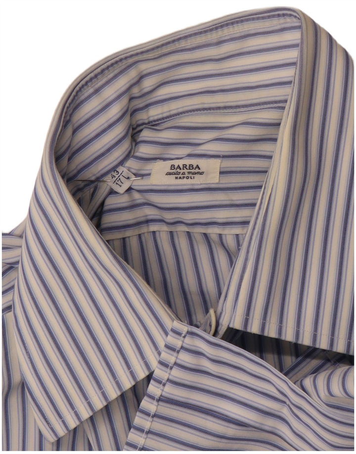 Camisa masculina Barba tamanho 17 XL listrada azul