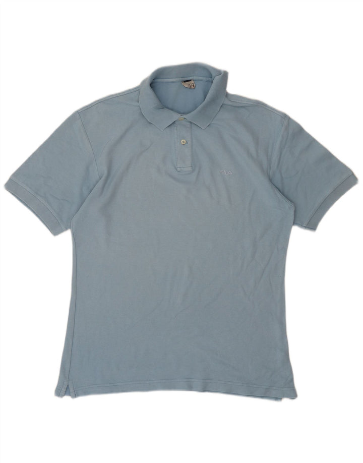 Camisa polo masculina Fila IT 50 algodão azul médio