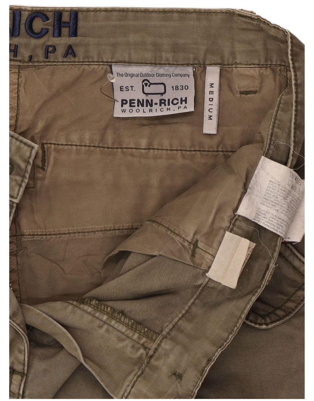 Calças joggers masculinas Penn-rich médio W30 L30 algodão cáqui