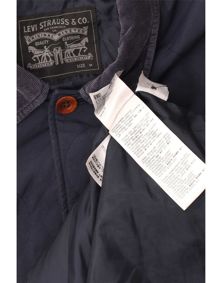 Jaqueta acolchoada masculina Levi's UK 38 médio azul marinho poliamida clássico