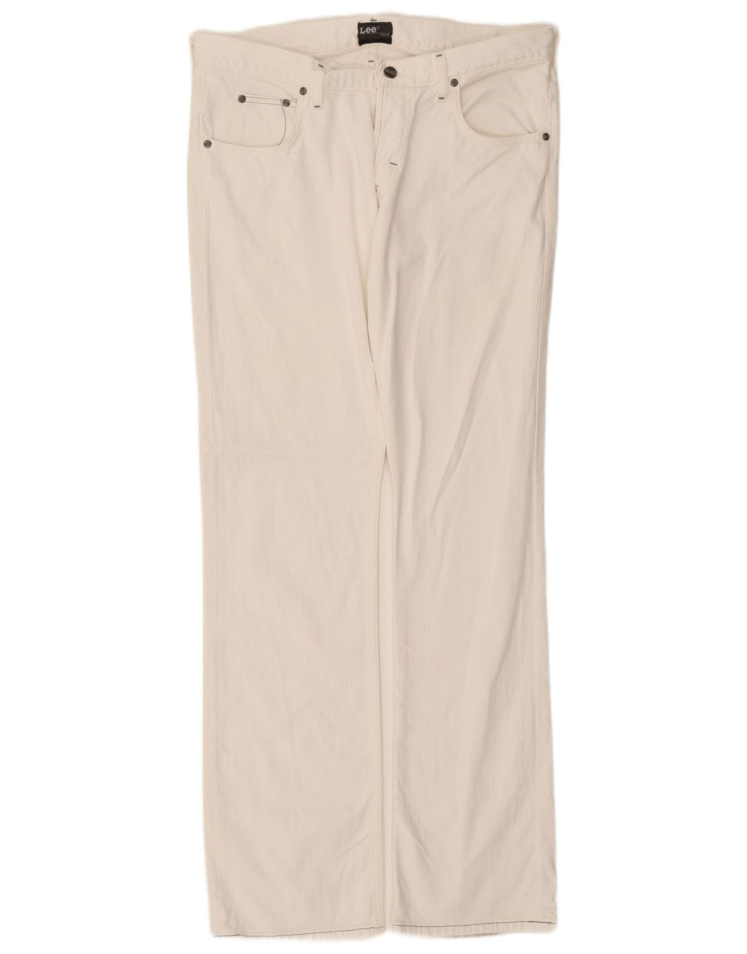 Lee Mens Knox Straight Jeans W36 L34 Algodão Branco