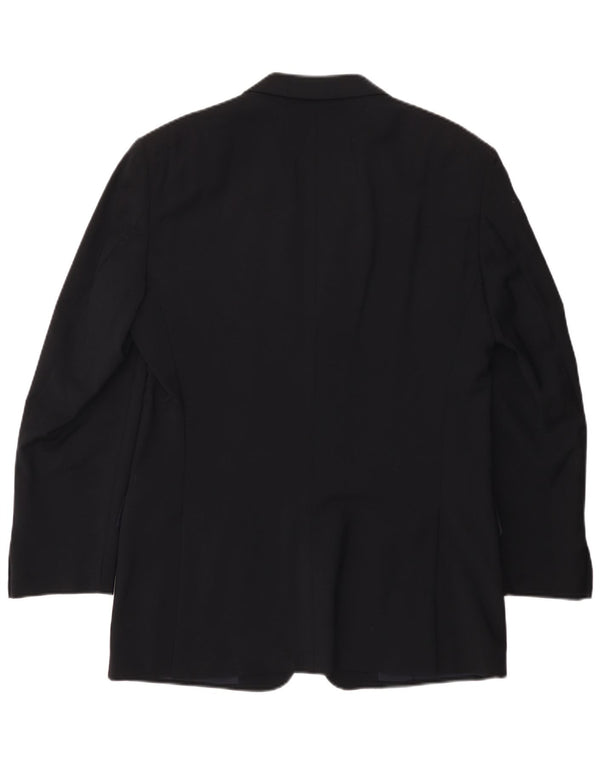 Jaqueta Blazer Masculina Valentino com 3 Botões IT 50 Grande Lã Azul Marinho