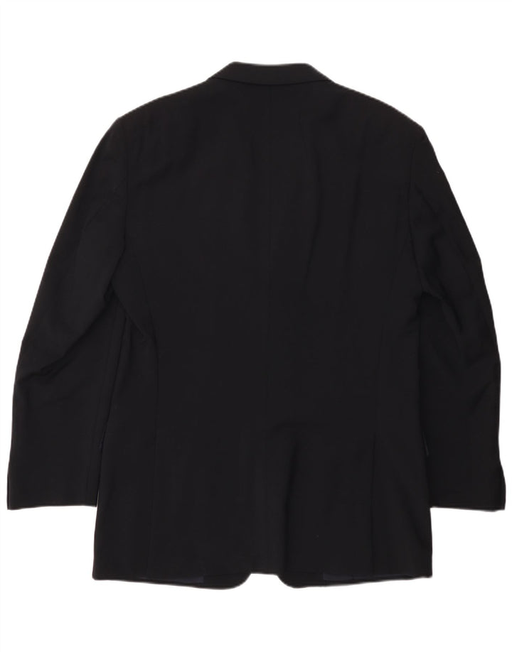 Jaqueta Blazer Masculina Valentino com 3 Botões IT 50 Grande Lã Azul Marinho
