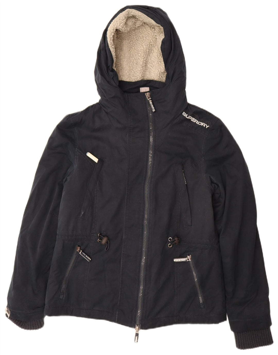 Jaqueta corta-vento feminina Superdry The windparka UK 14 grande azul marinho