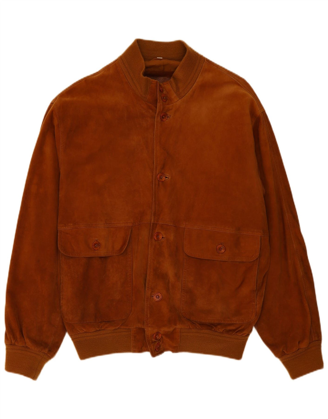 Jaqueta bomber masculina vintage de camurça IT 54 2XL couro marrom
