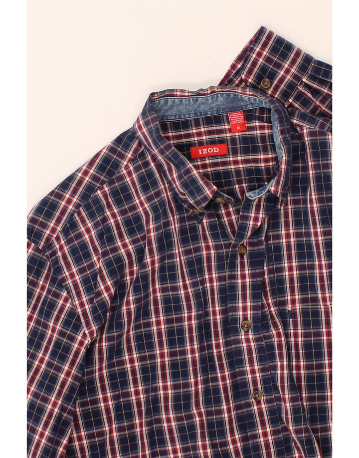IZOD Mens Shirt Medium Navy Blue Check Vintage Izod and Second-Hand Izod from Messina Hembry 