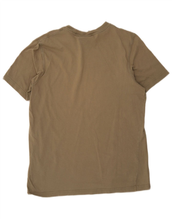 Adidas Mens Graphic T-Shirt Top Médio Algodão Cáqui