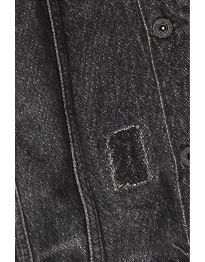Jaqueta jeans gráfica masculina Scotch & Soda Reino Unido 44 2XL algodão cinza