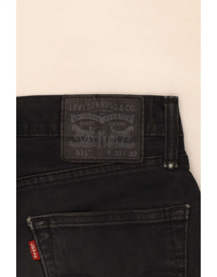 Shorts jeans masculino 511 Levi's W30 médio preto algodão