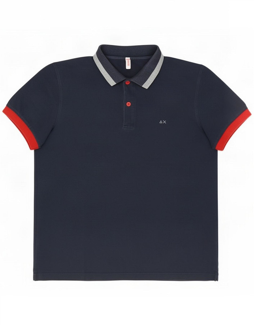 Sun68 Camisa polo masculina média azul marinho Colourblock