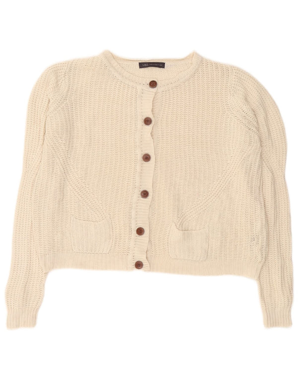 Suéter cardigã feminino Marks & Spencer UK 10 pequeno off white
