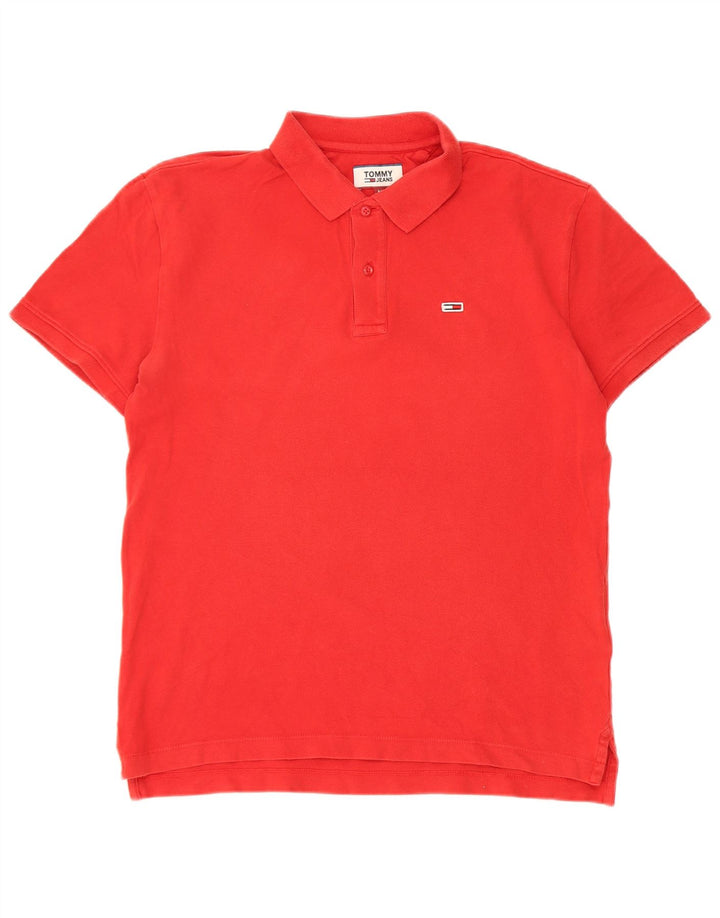 Camisa polo masculina Tommy Hilfiger médio algodão vermelho