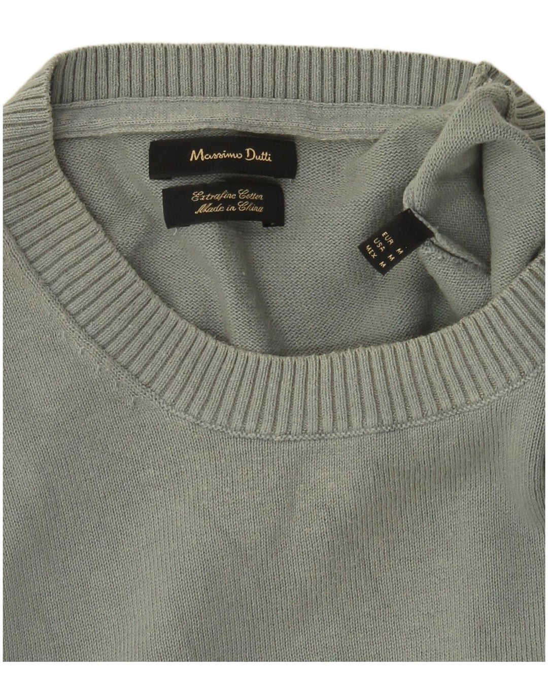 Suéter masculino Massimo Dutti com gola redonda, verde médio