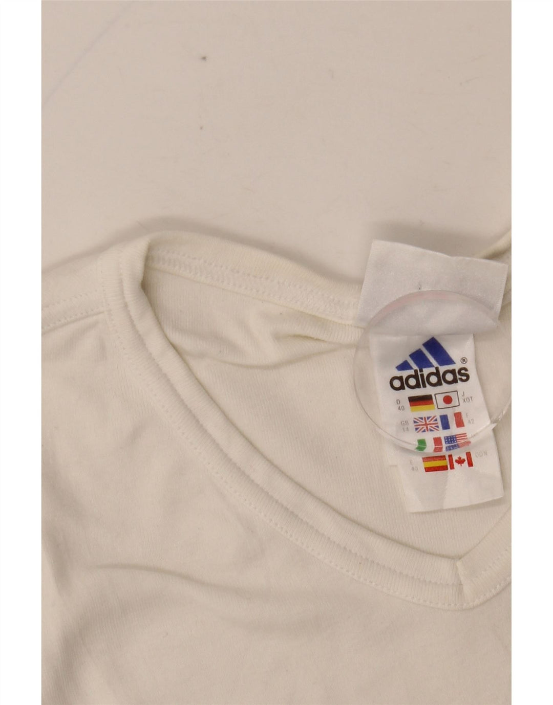 ADIDAS Camiseta Feminina Top UK 14 Médio Algodão Branco