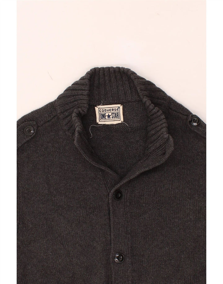 CONVERSE Mens Cardigan Sweater Large Grey Cotton Vintage Converse and Second-Hand Converse from Messina Hembry 