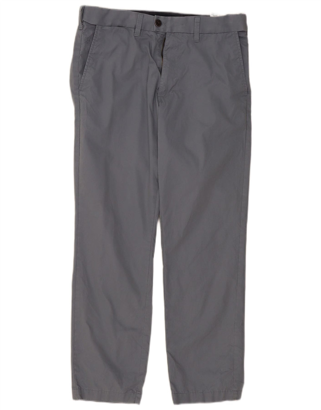 Calça masculina de terno reto Marks & Spencer W32 L29 algodão azul