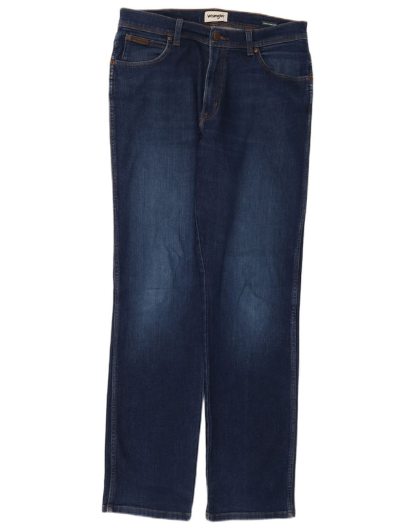 Wrangler Masculino Texas Straight Jeans W34 L34 Azul Marinho Algodão