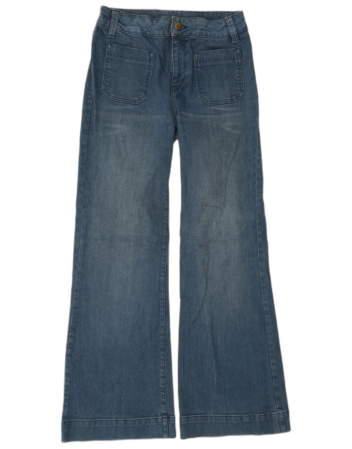 Calça jeans feminina Oasis de perna larga W30 L32 algodão azul