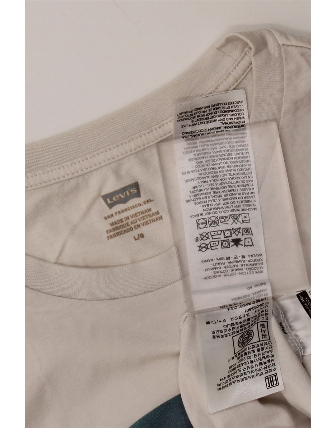 Camiseta gráfica masculina LEVI'S grande de algodão branco