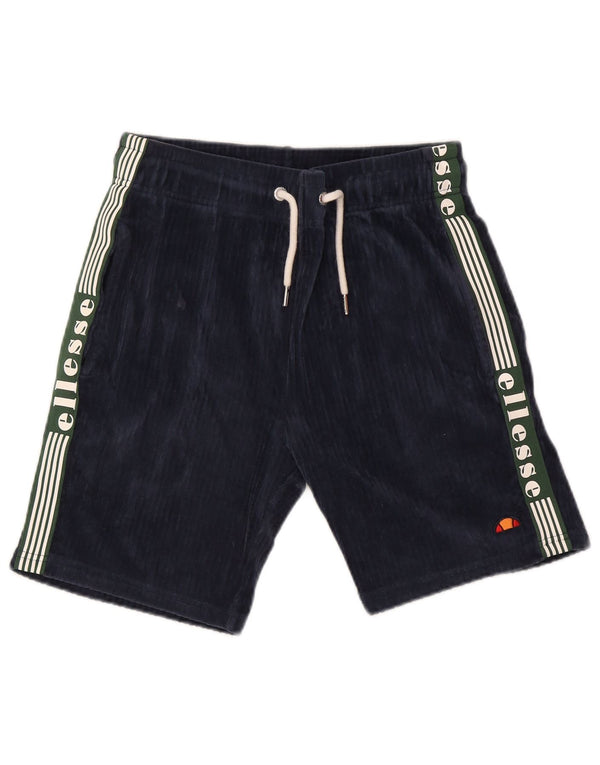 Ellesse Mens Graphic Sport Shorts Pequeno Algodão Azul Marinho